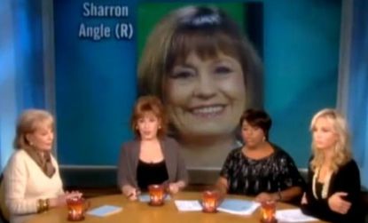 Joy Behar compares Sharron Angle's latest campaign ad to "a Hitler youth commercial" during a discussion on 'The View.'