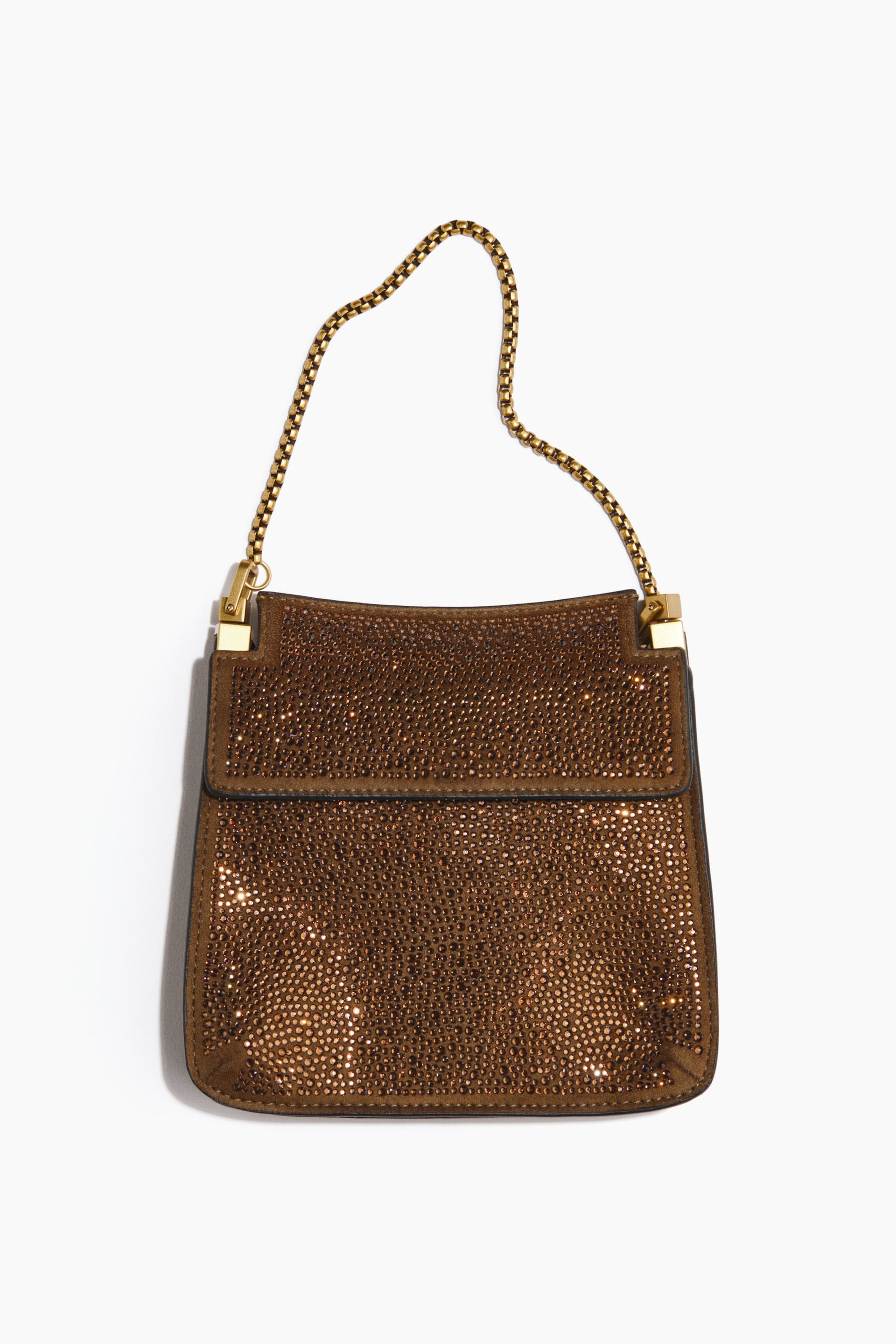 Embellished Clutch Bag - Brown