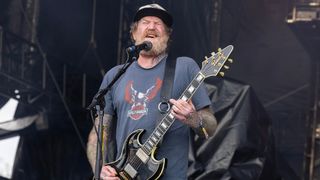 Brent Hinds of Mastodon performs at Riot Fest 2024 at Douglass Park on September 22, 2024 in Chicago, Illinois
