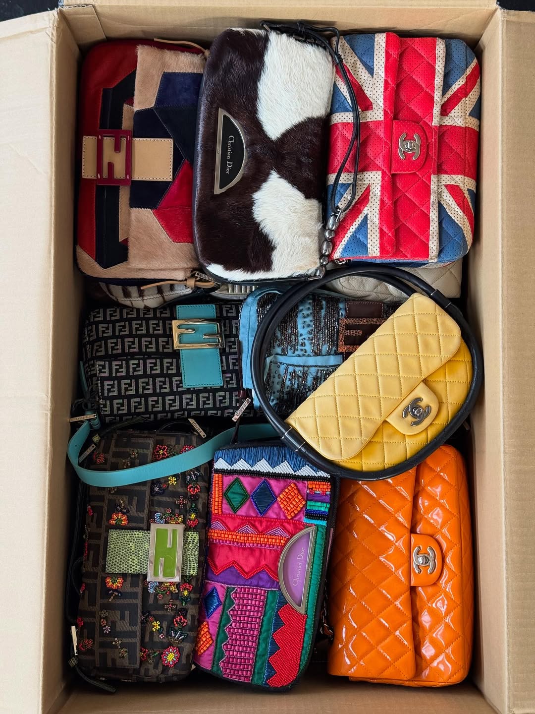 a selection of second hand designer bags from break archive