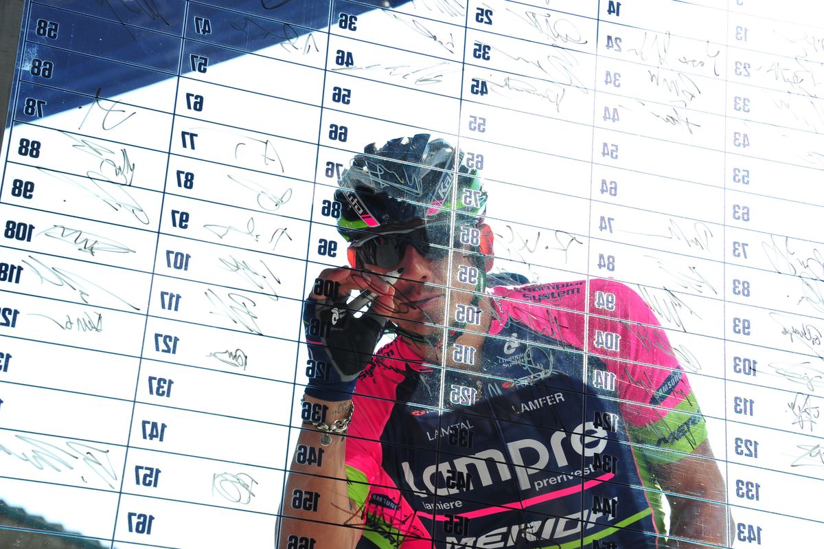 Filippo Pozzato reports for duty at Lampre.