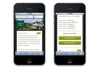 An example of a site optimised for mobile devices