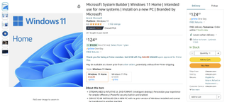 Windows 11 Listing on Amazon