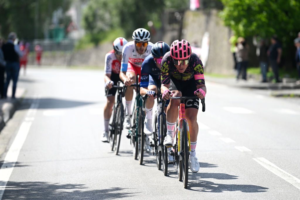 LUCCA ITALY MAY 08 Michael Valgren of Denmark and Team EF Education EasyPost leads the breakaway during the 107th Giro dItalia 2024 Stage 5 a 178km stage from Genova to Lucca UCIWT on May 08 2024 in Lucca Italy Photo by Dario BelingheriGetty Images