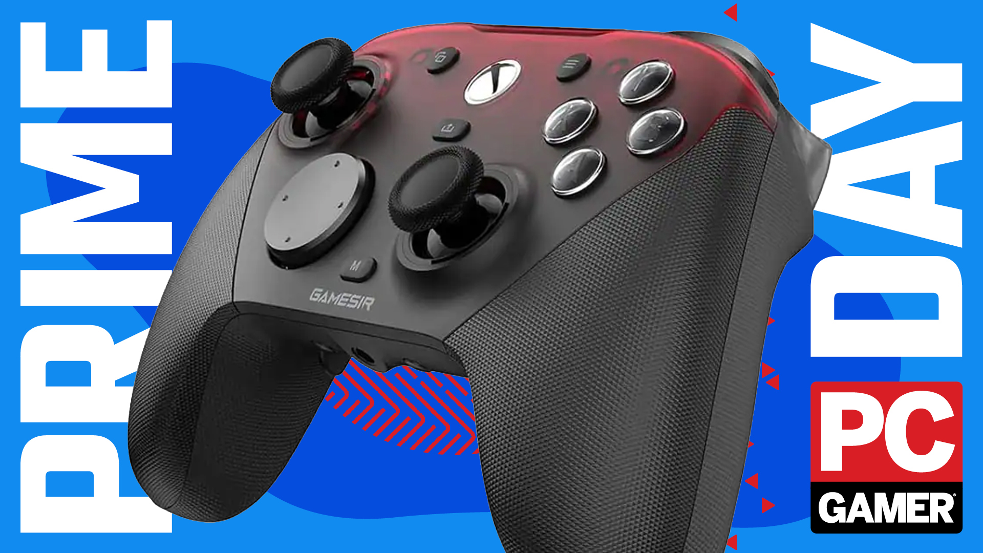 A GameSir controller on a Prime Day banner with the PC Gamer logo.
