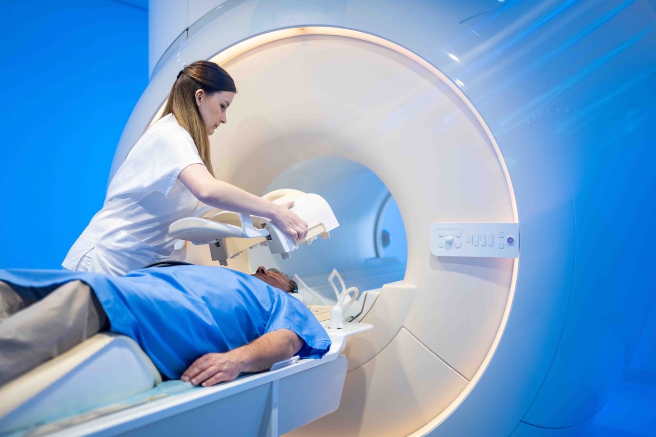 patient getting an MRI