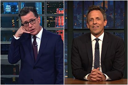 Stephen Colbert and Seth Meyers on Trump's legal perils