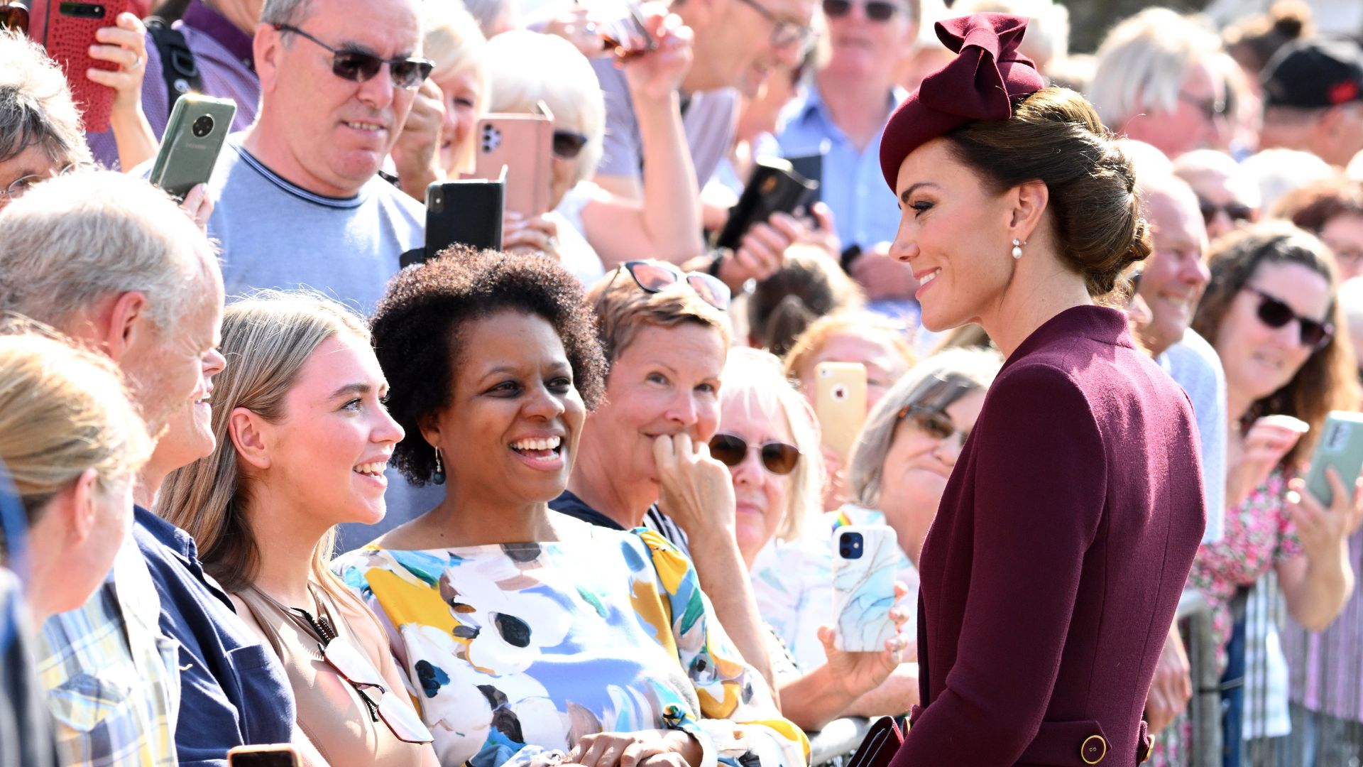 Catherine, Princess of Wales meets with well-wishers as she visits St David's Cathedral, 2023