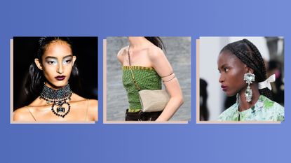 Models wearing the jewelry trends on the spring summer runways