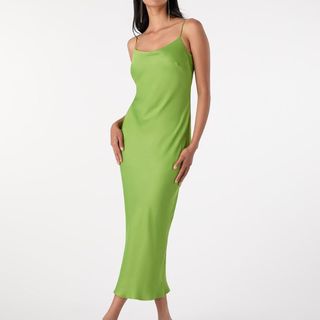 Green slip dress from Omnes
