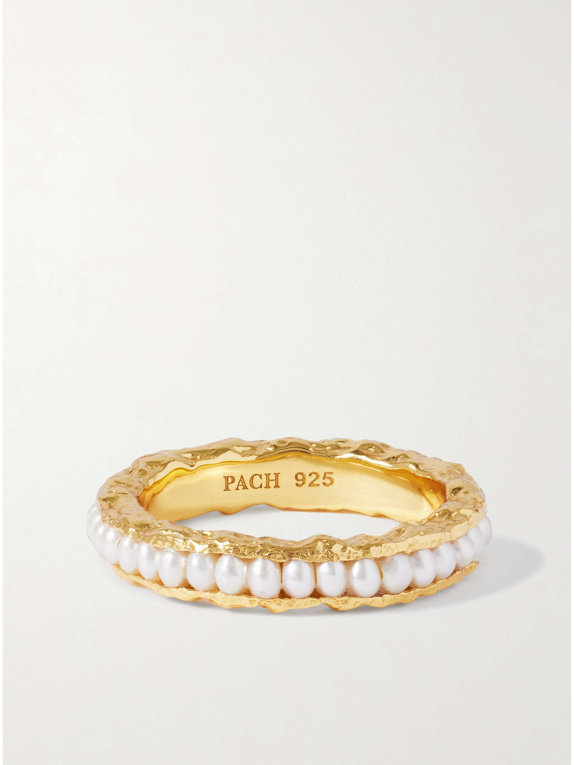 Gold-Plated Pearl Ring