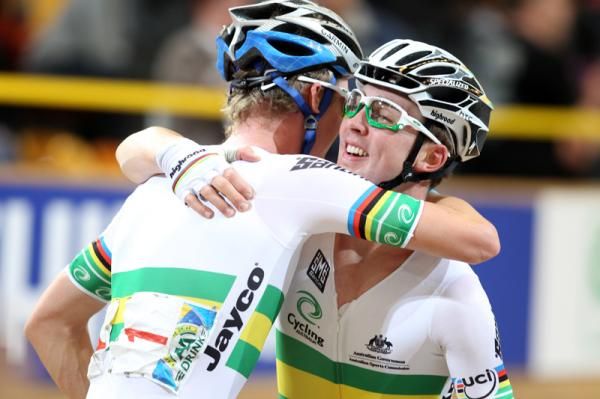 Time for an embrace after winning world title number two.