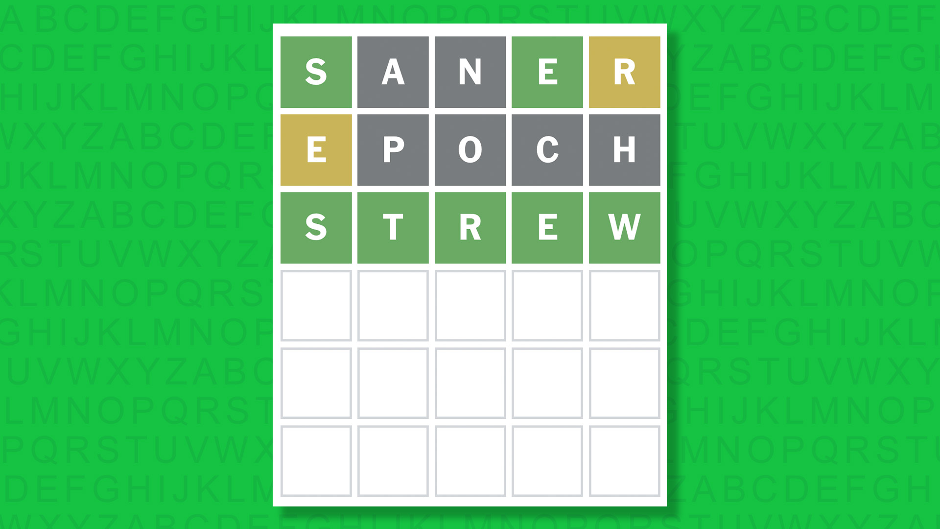 NYT Wordle answer for game 1937 on a green background