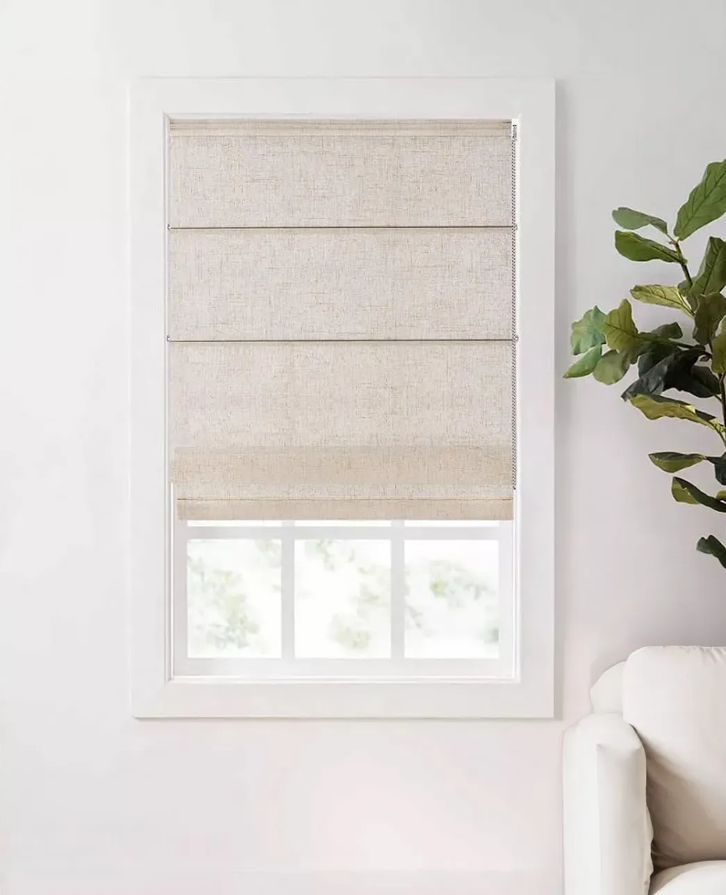 Hiifroy, Hiifroy Roman Shades for Windows, Light Filtering and Heat Blocking Roman Blinds for Home Living Room Door Bedroom, Linen Textured, 22