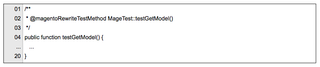 Listing 9: Substitution of a core test