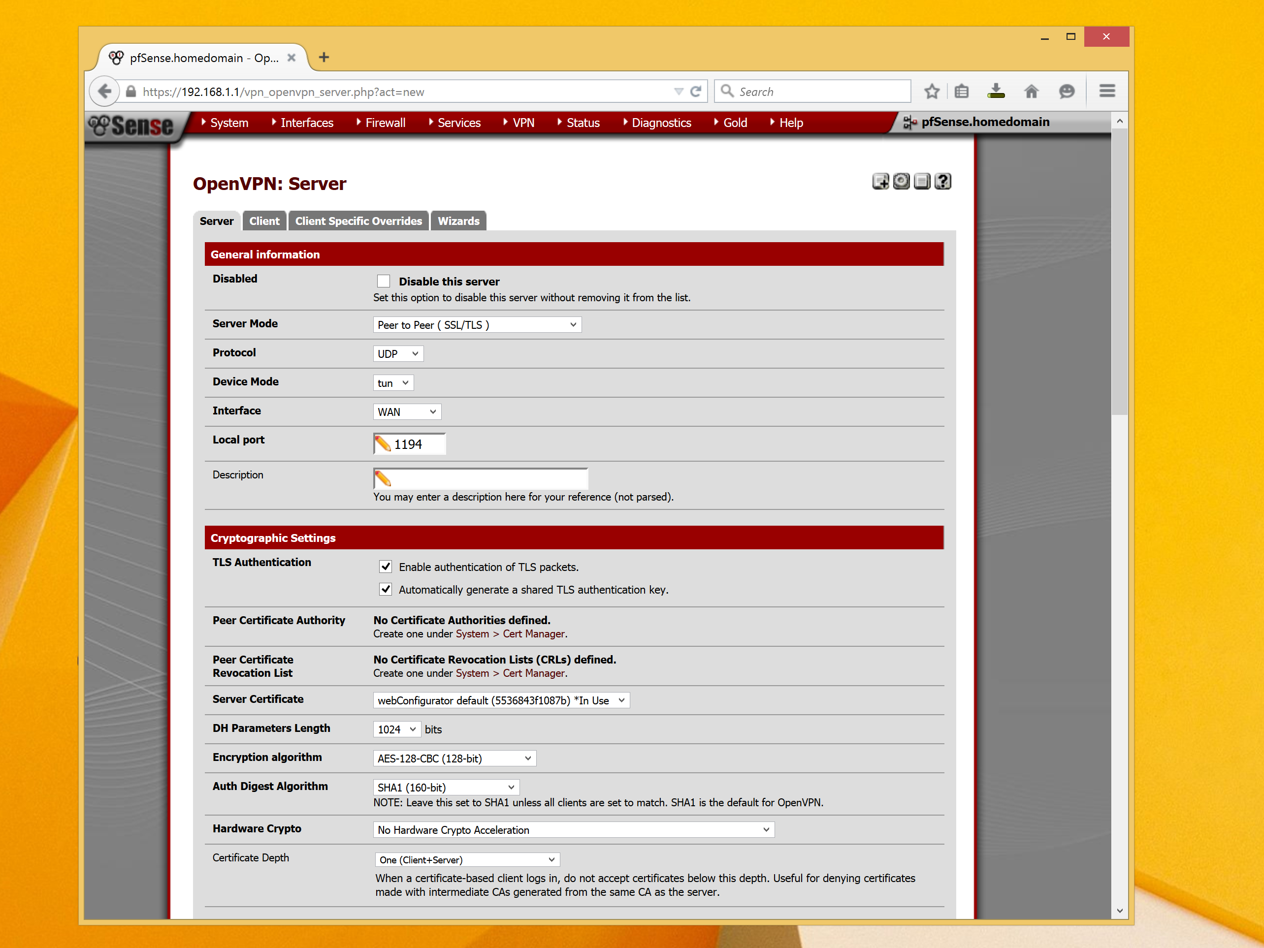 Pfsense VPN options