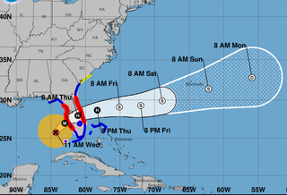 Storm track for Hurricane milton