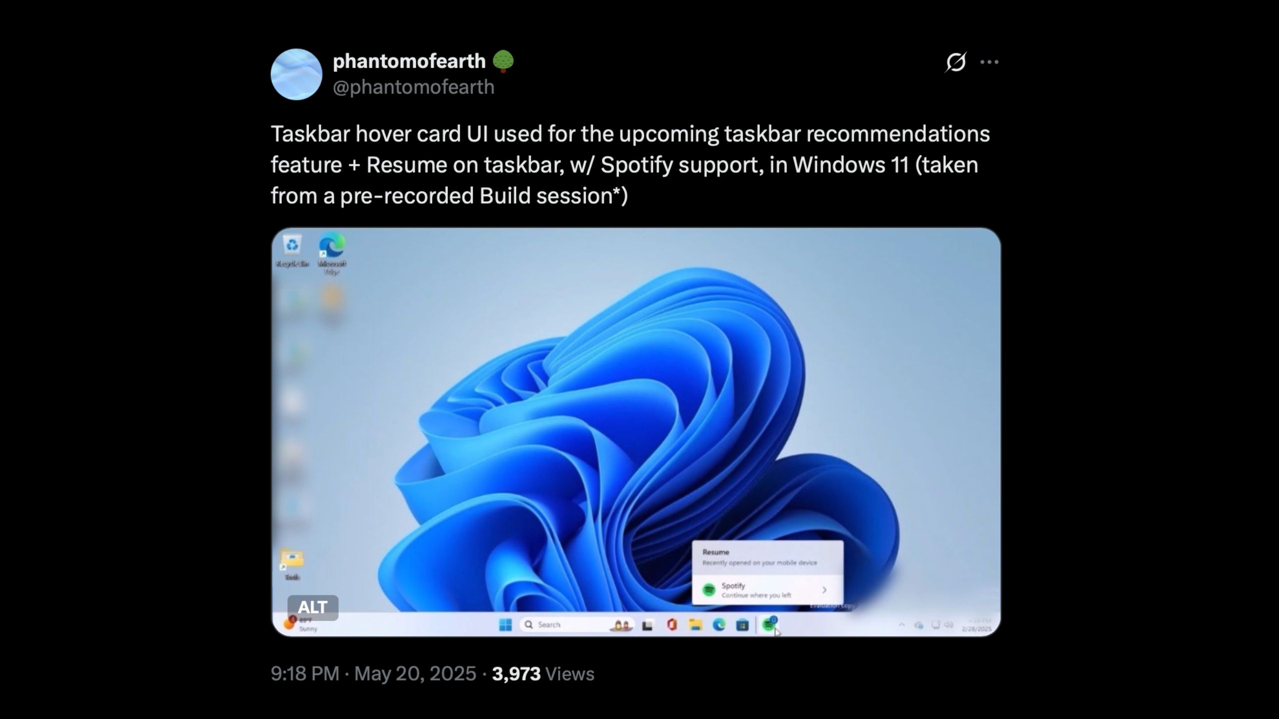 screenshot of @phantomofearth X post showing cross device resume feature