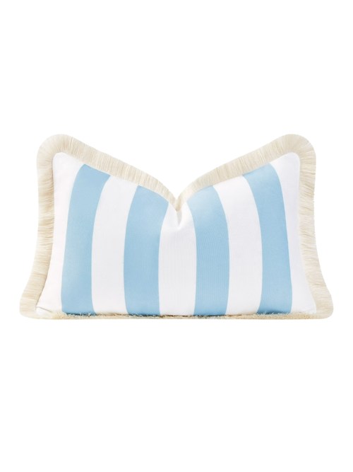 Coastal Hampton Style Outdoor Lumbar Pillow Cover 