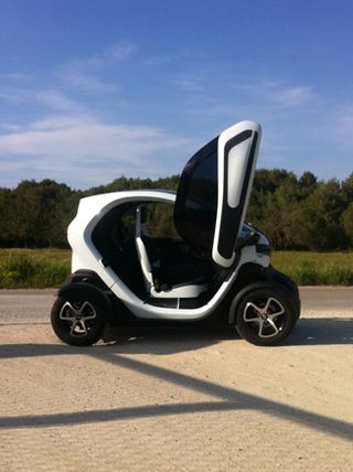 Renault's Twizy with doors opening up in the air