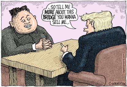 Political cartoon U.S. Trump Kim Jong-Un North Korea summit