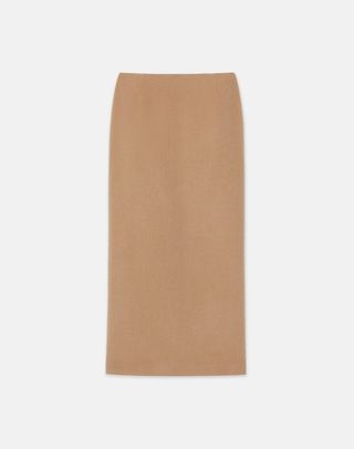 Camel Hair Slim Pencil Skirt