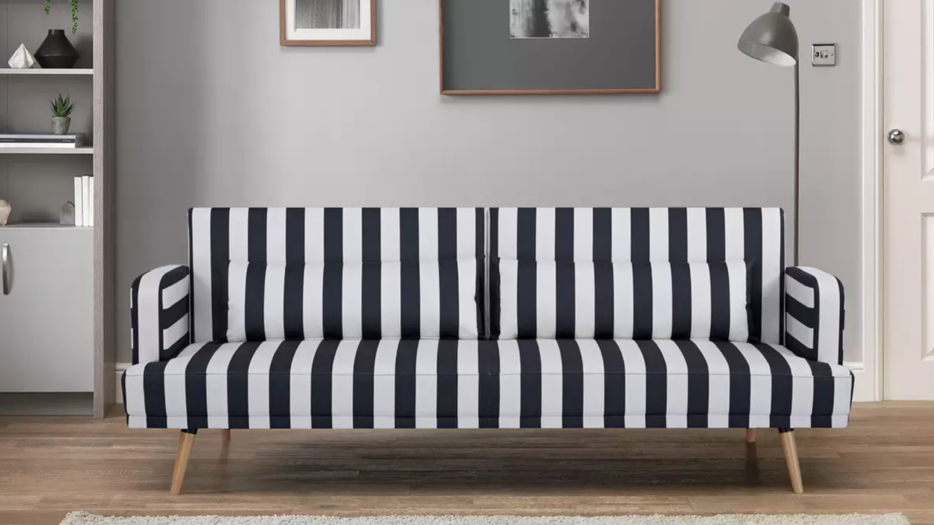 Habitat Andy Fabric Clic Clac Sofa Bed - Black &amp; White