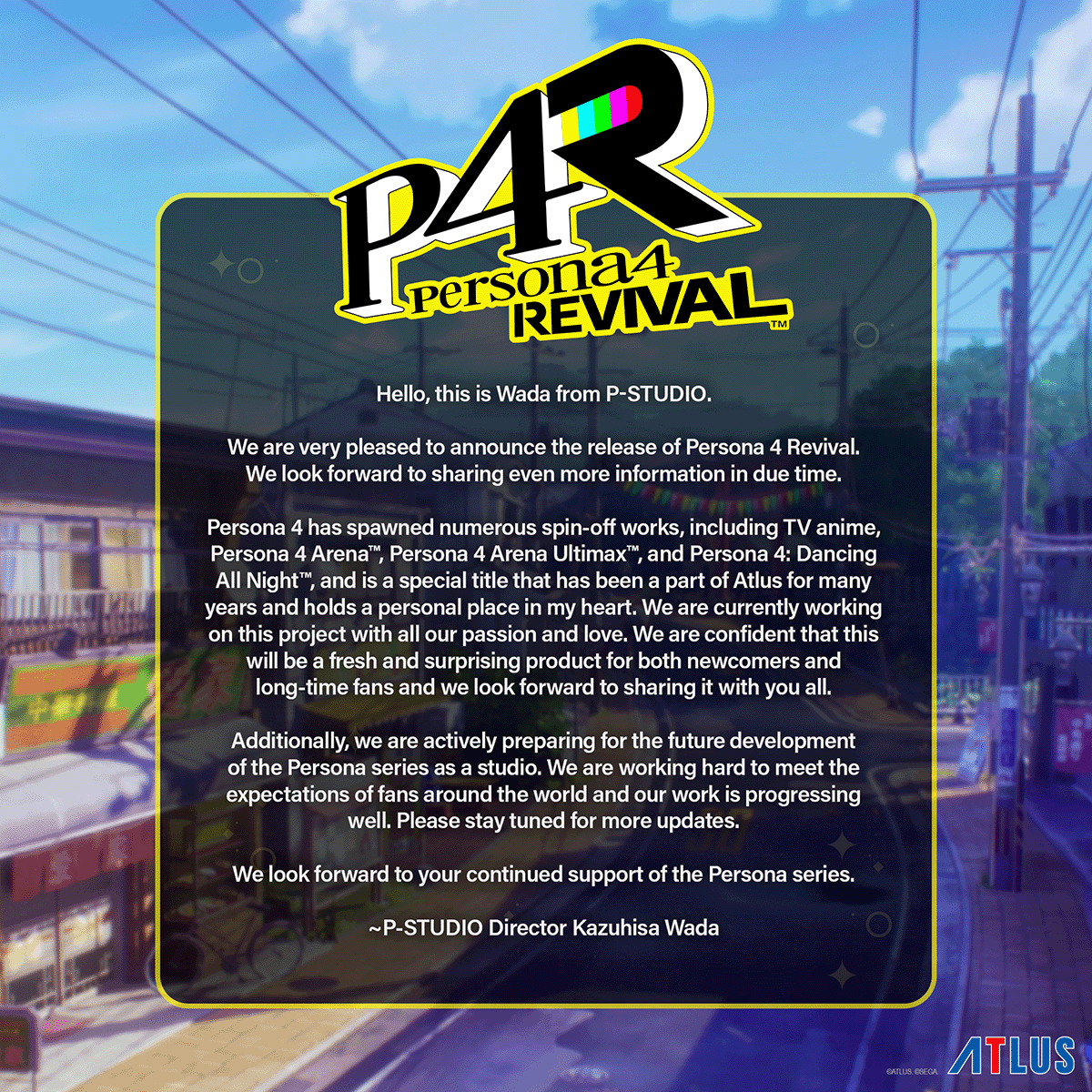Anunțul oficial Persona 4 Revival