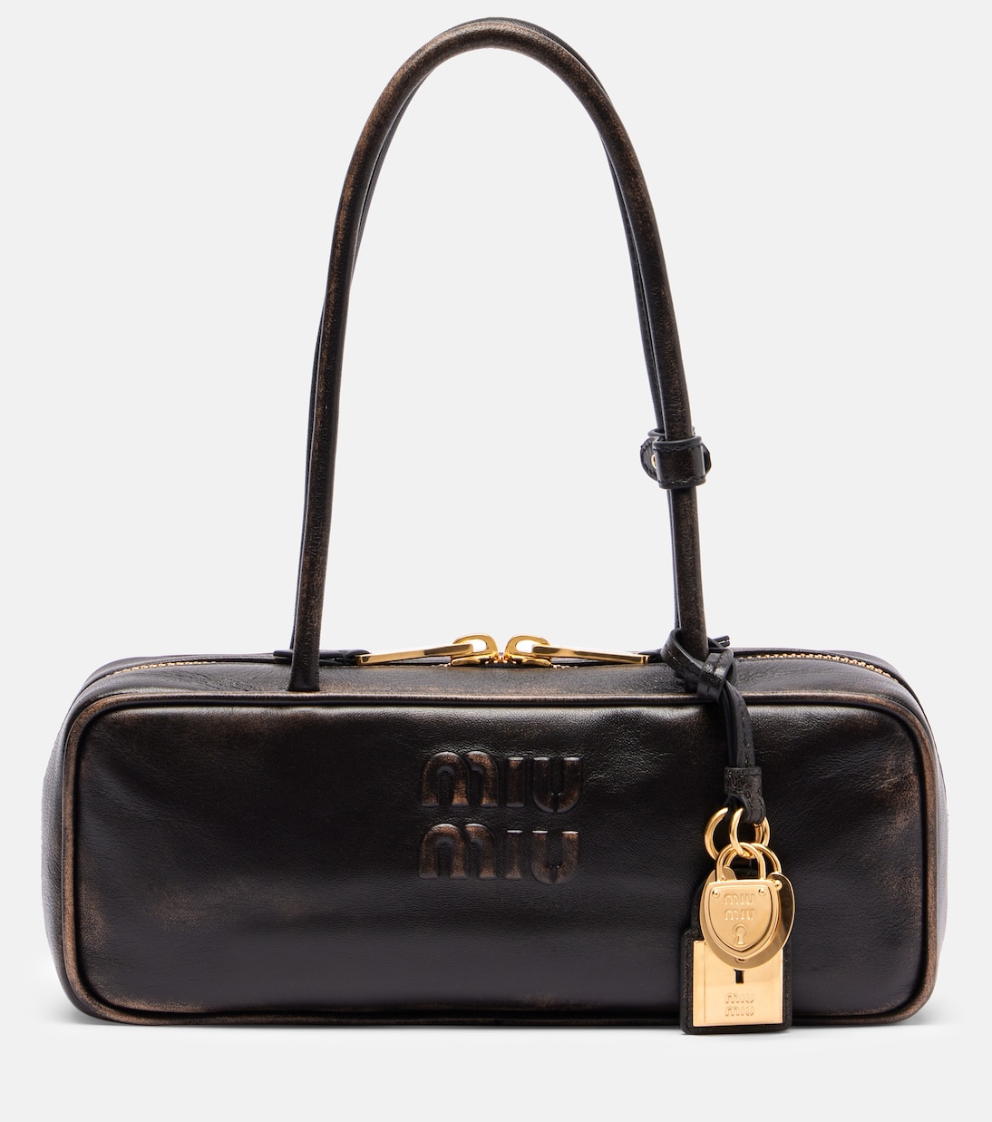 Beau Logo Leather Shoulder Bag