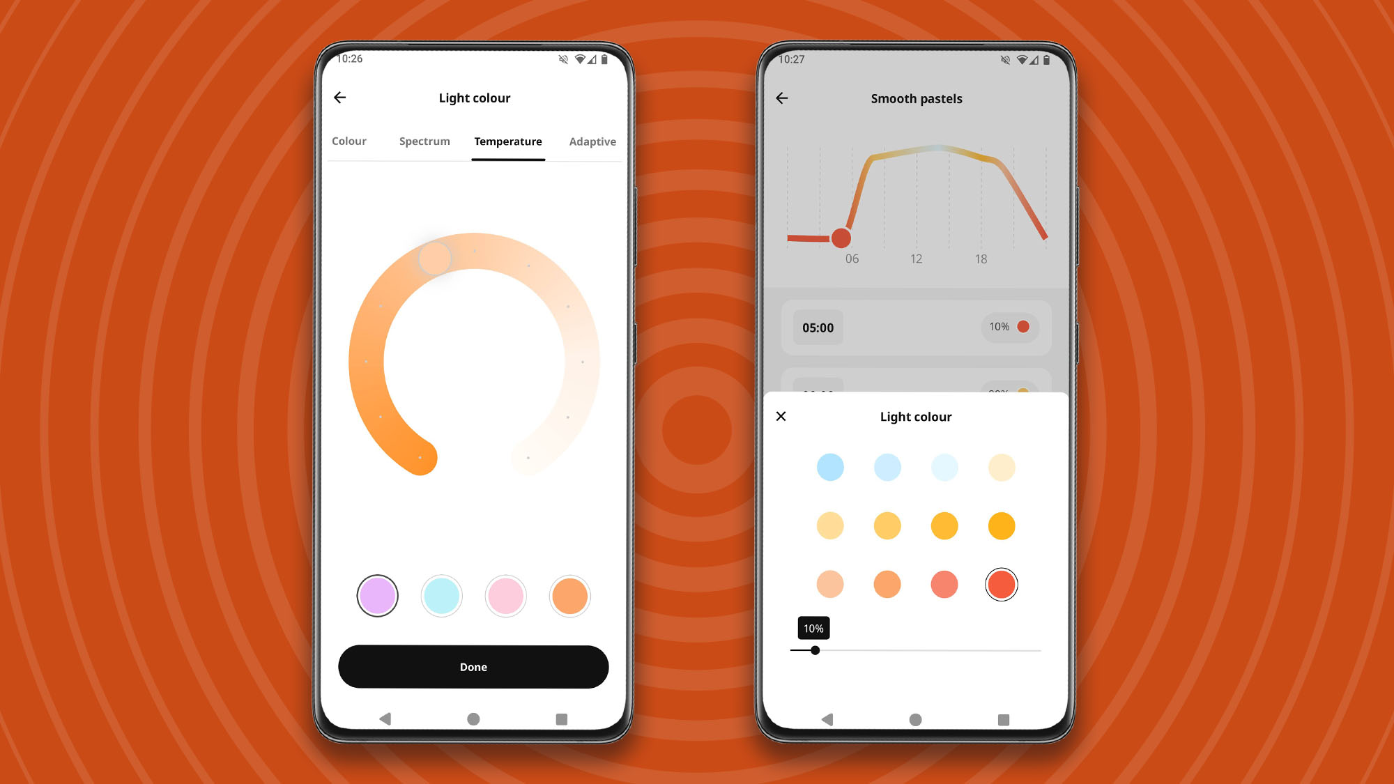 Setting IKEA Varmblixt lamp lighting schedule in IKEA mobile app