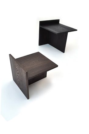Tables, by Michaël Verheyden. Two wooden side tables.