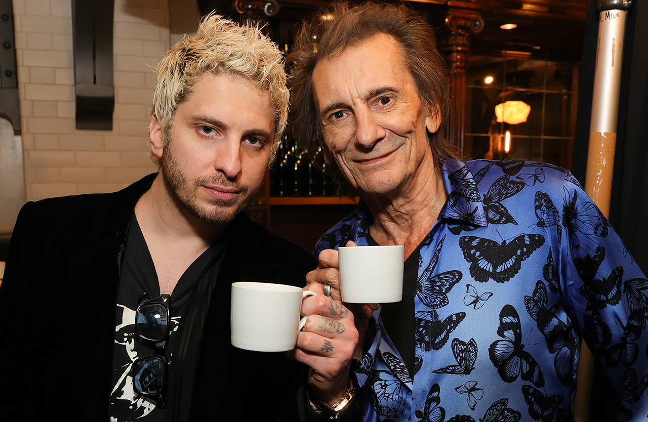Andrew Watt and Ronnie Wood attend the exclusive launch event of The Rolling Stones new album &amp;ldquo;Foreign Tongues&amp;rdquo; at Weylin on May 5, 2026 in Brooklyn, NY.