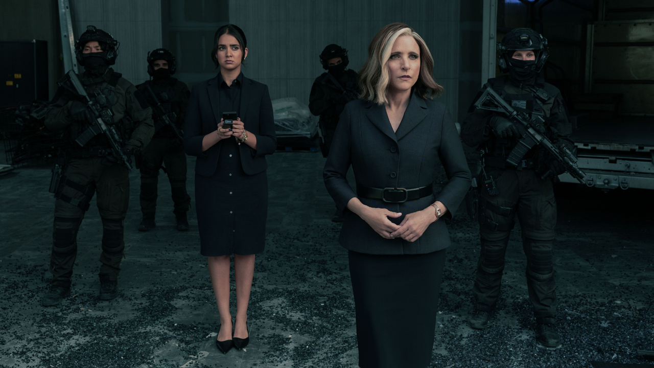 Valentina Allegra de Fontaine (Julia Louis-Dreyfus) and Geraldine Viswanathan in Thunderbolts*