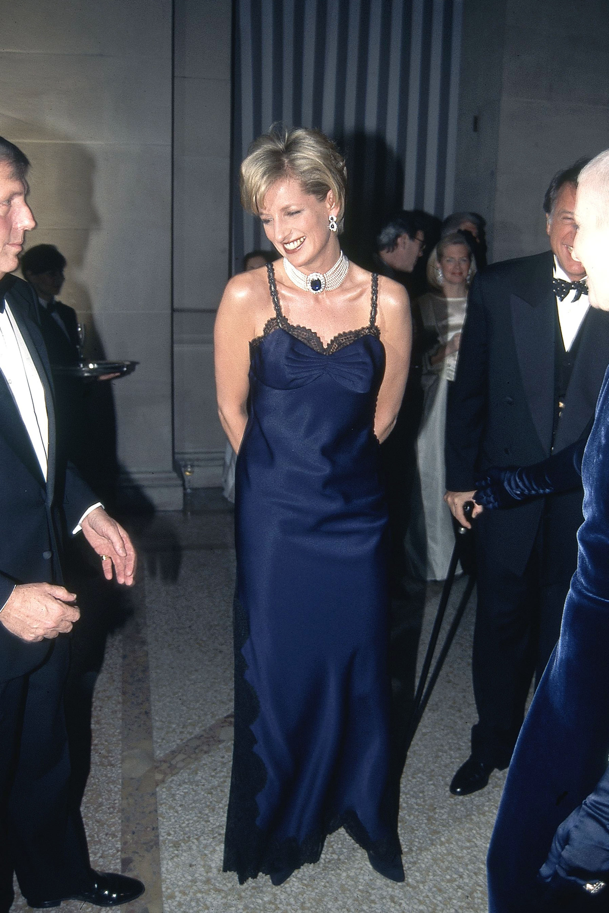 Princess Diana wearing John Galliano for Dior at the 1996 Met gala