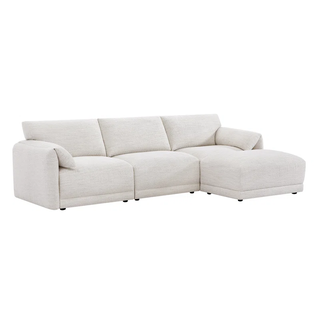 White boucle sectional sofa