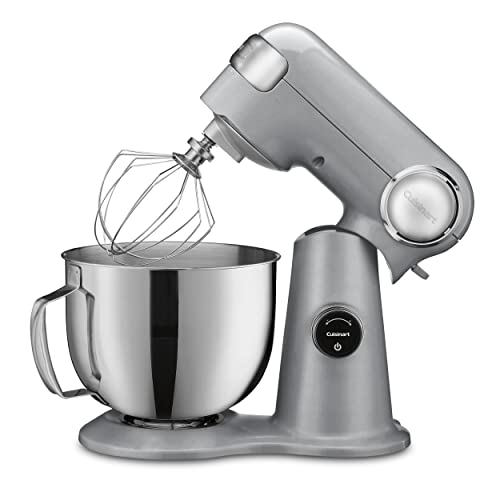 Cuisinart Smd-50bc Precision Pro 5.5-Quart Digital Stand Mixer With 12-Speeds, 3 Preprogrammed Food Prep Settings, Mixing Bowl, Whisk, Flat Mixing Paddle, Dough Hook, and Splash Guard, Silver Lining