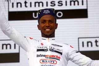 Biniam Girmay finished second on stage 1 at the Giro d'Italia and is leading the best young rider classification