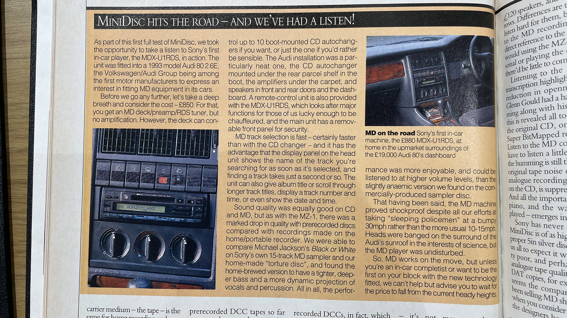 Hangi Hi-Fi?  Ocak 1993 MiniDisc araç içi paneli