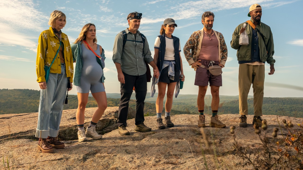 Kerri Kenney-Silver as Anne, Erika Henningsen as Ginny, Will Forte as Jack, Tina Fey as Kate, Marco Calvani as Claude, and Colman Domingo as Danny in The Four Seasons, Season 2.
