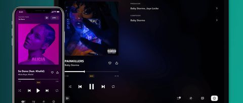 The Tidal app open on a phone and tablet