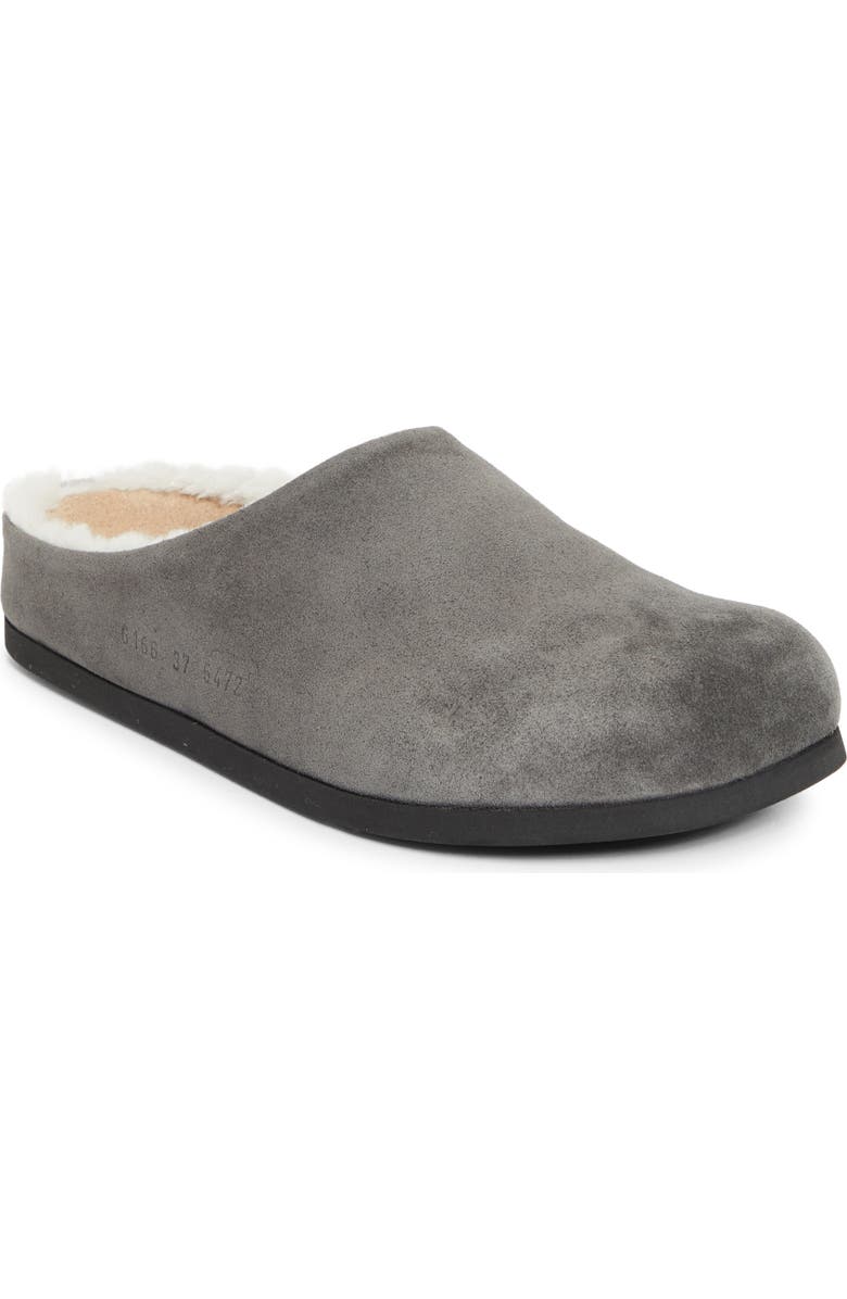 Suede & Genuine Shearling Clog