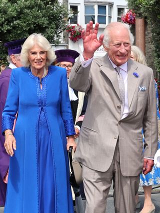 King Charles and Queen Camilla on a visit to the Channel Islands in July 2024