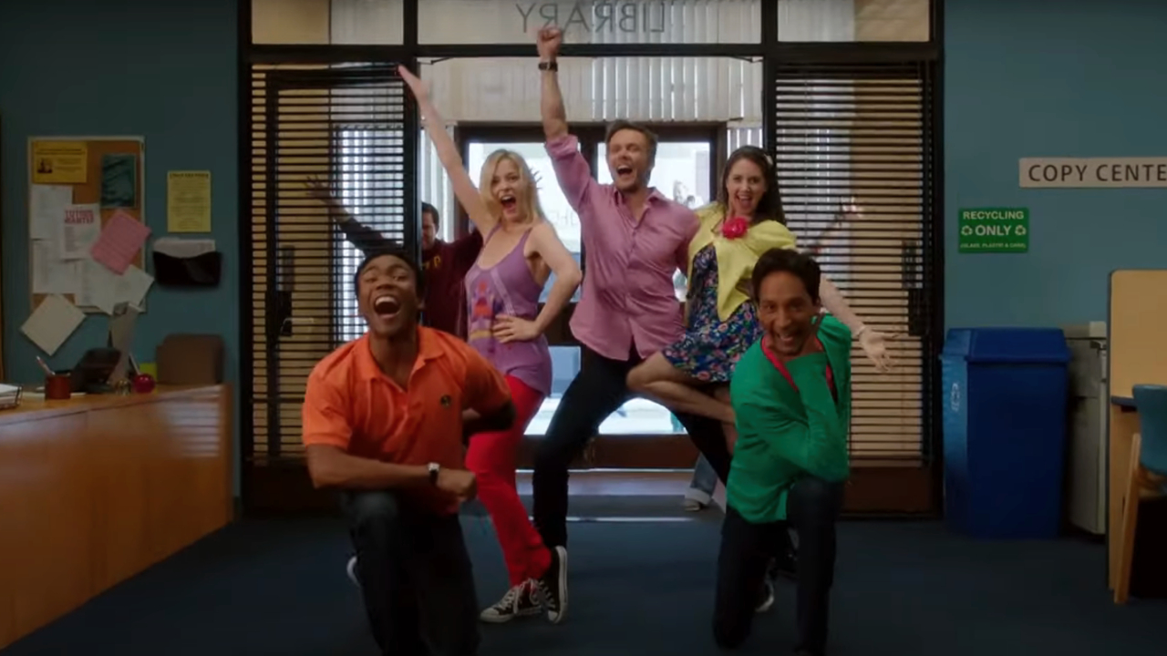 Community cast dancing