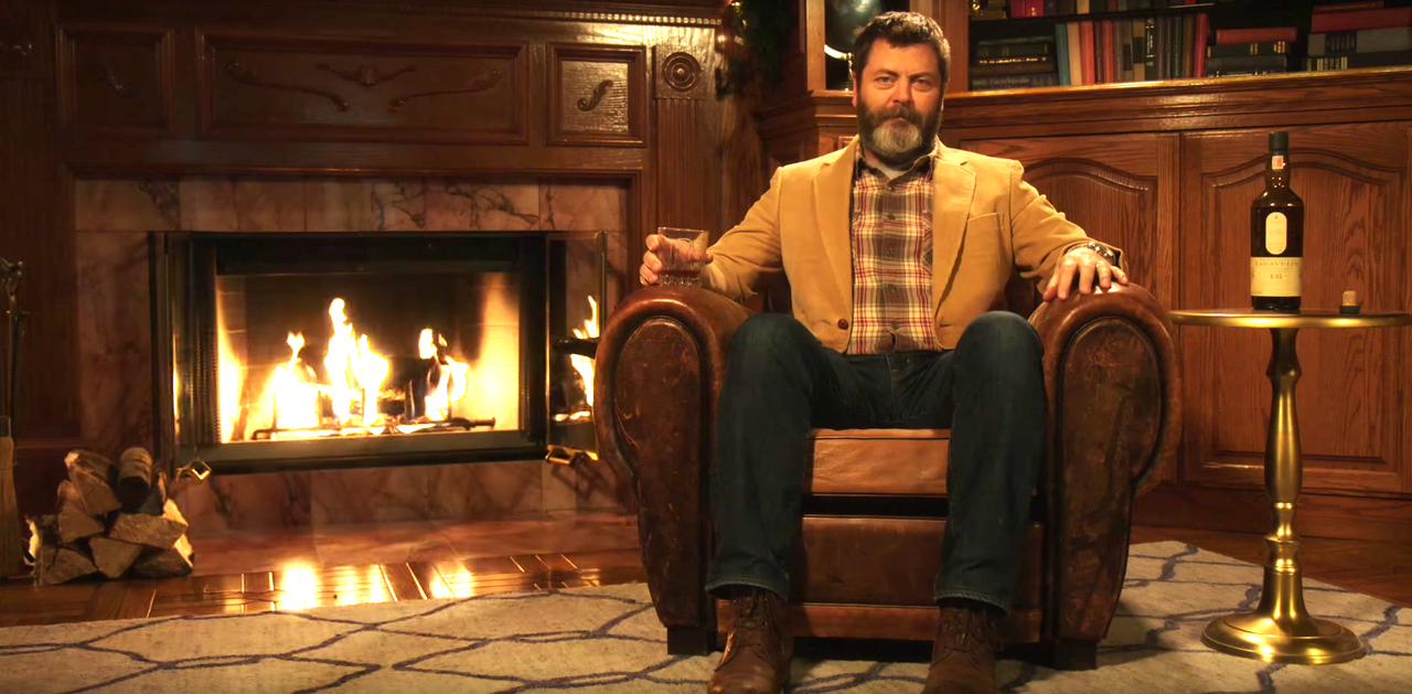 Nick Offerman shares his take on the Christmas yule log.