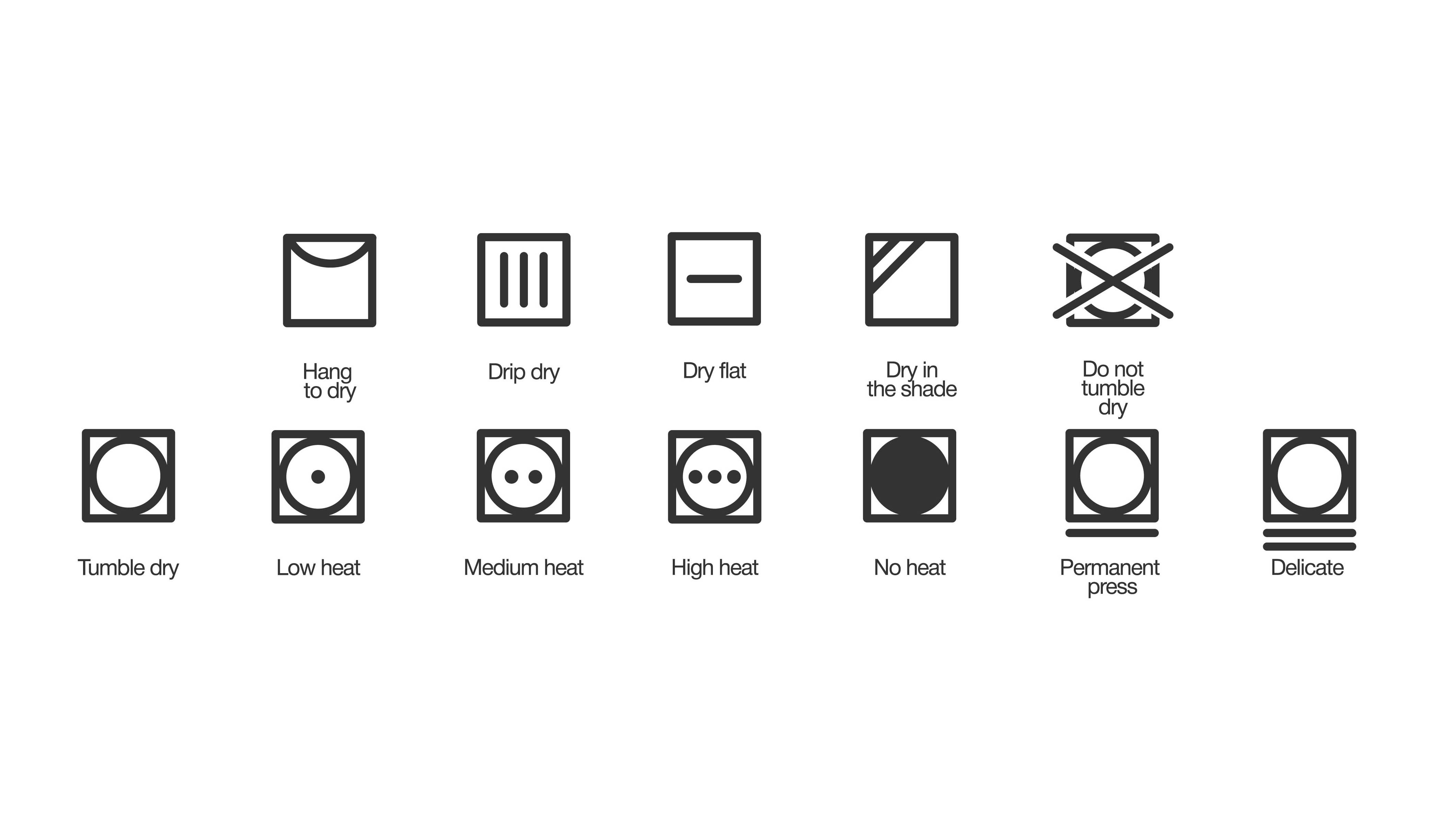 Drying Symbols