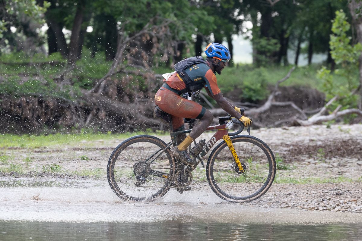 John Kariuki of Team AMANI rode to 22nd in pro men's field at 2023 Unbound Gravel