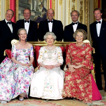 Queen Elizabeth and the reigning monarchs of Europe in a Golden Jubilee portrait