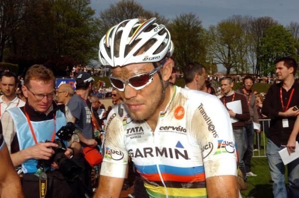 World champion Thor Hushovd (Garmin-Cervelo) was not happy at the finish