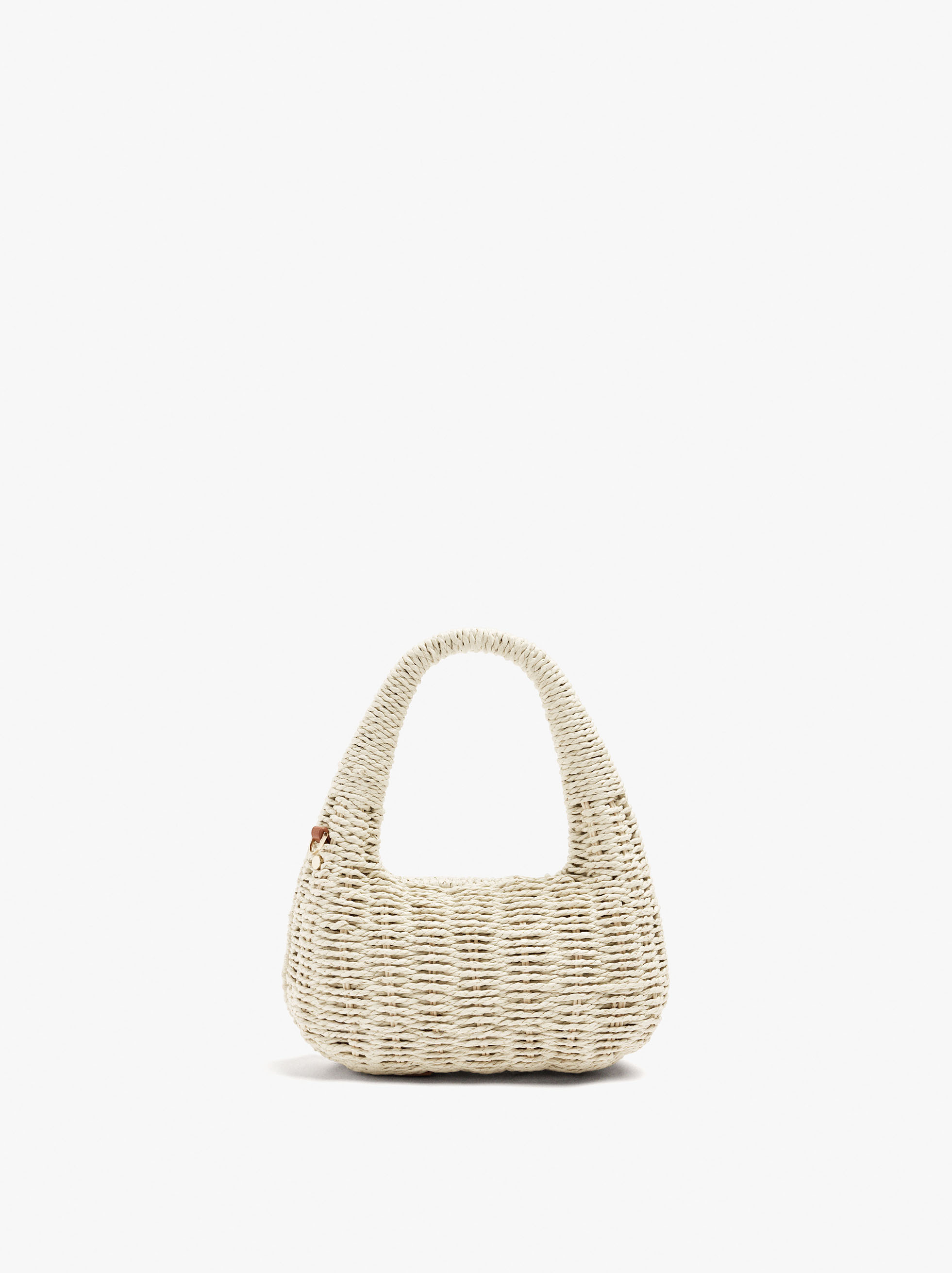 Rigid Handbag With Paper Straw Effect
