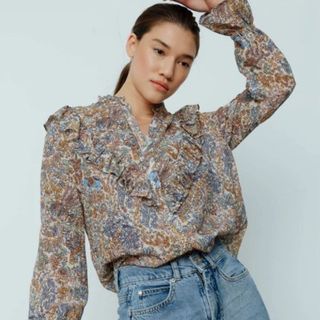 Lily & Lionel floral printed boho blouse 